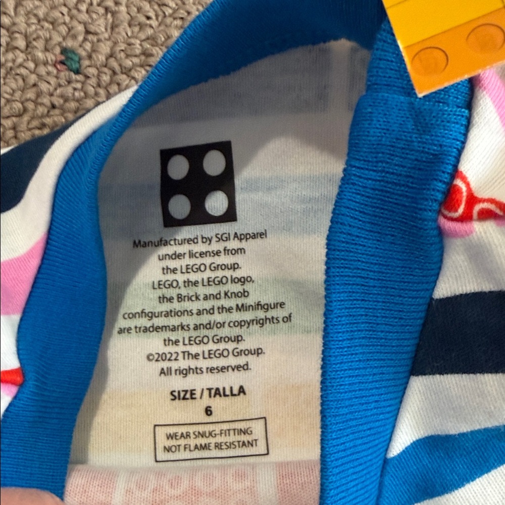 NWT primary colored Lego cotton long sleeve pant pajamas size 6 - Picture 3 of 5
